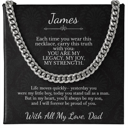 To My Son - Legacy & Strength Message from Dad with Custom Name - c557a25