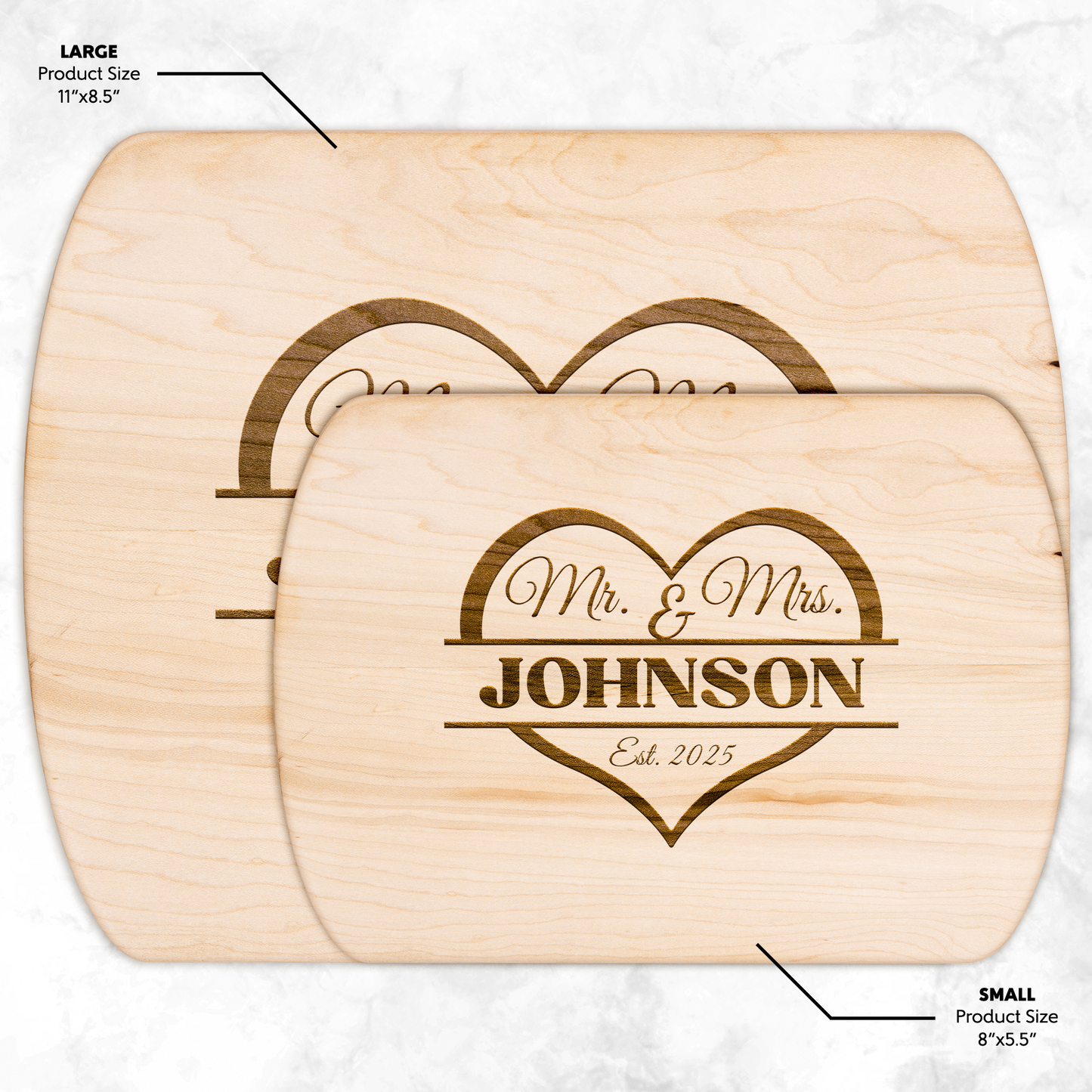 Mr & Mrs Custom Cutting Board - Wedding & Anniversary Gift - c422a25
