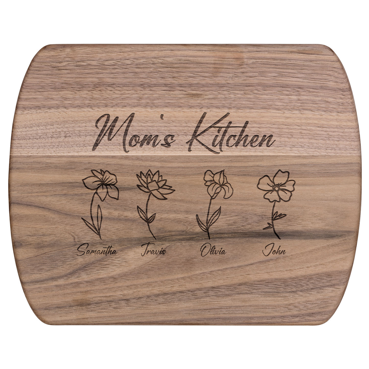 Custom Mom’s Kitchen Cutting Board with Kids' Names - c411a25