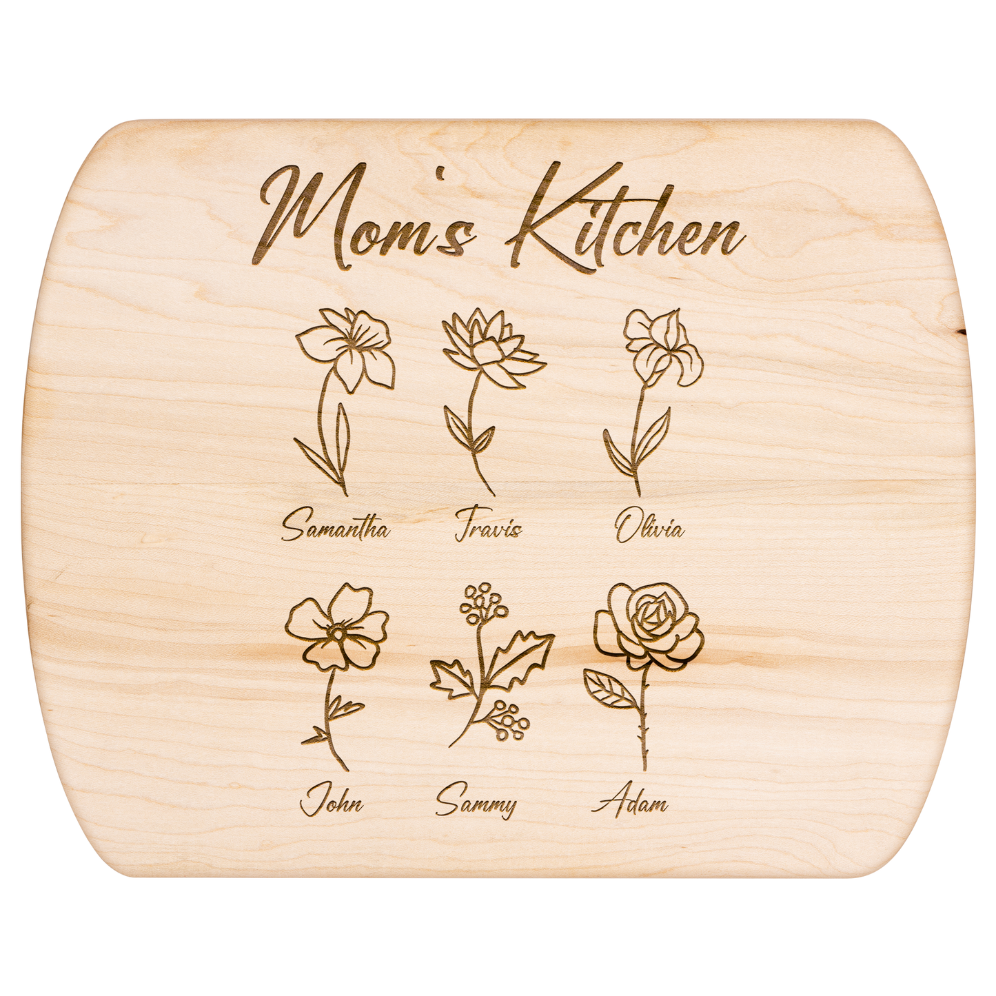 Custom Mom’s Kitchen Cutting Board with Kids' Names - c411a25