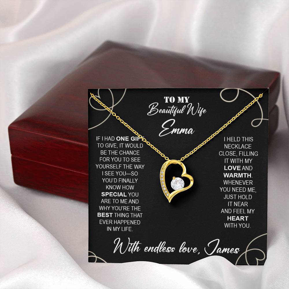 To My Beautiful Wife - Necklace with Warmth & Love Message - c491a25