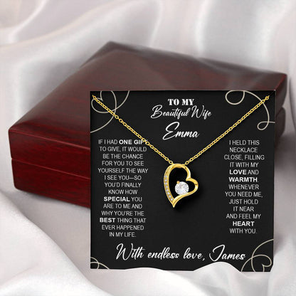 To My Beautiful Wife - Necklace with Warmth & Love Message - c491a25