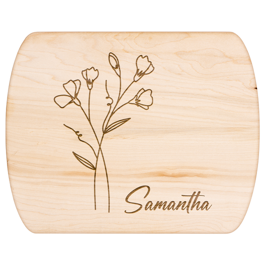 Custom Name Cutting Board with Birth Month Flower - c398a25