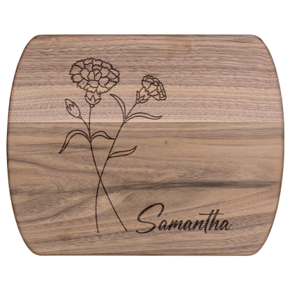 Birth Flower Cutting Board with Name - c404a25