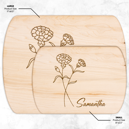 Birth Flower Cutting Board with Name - c404a25