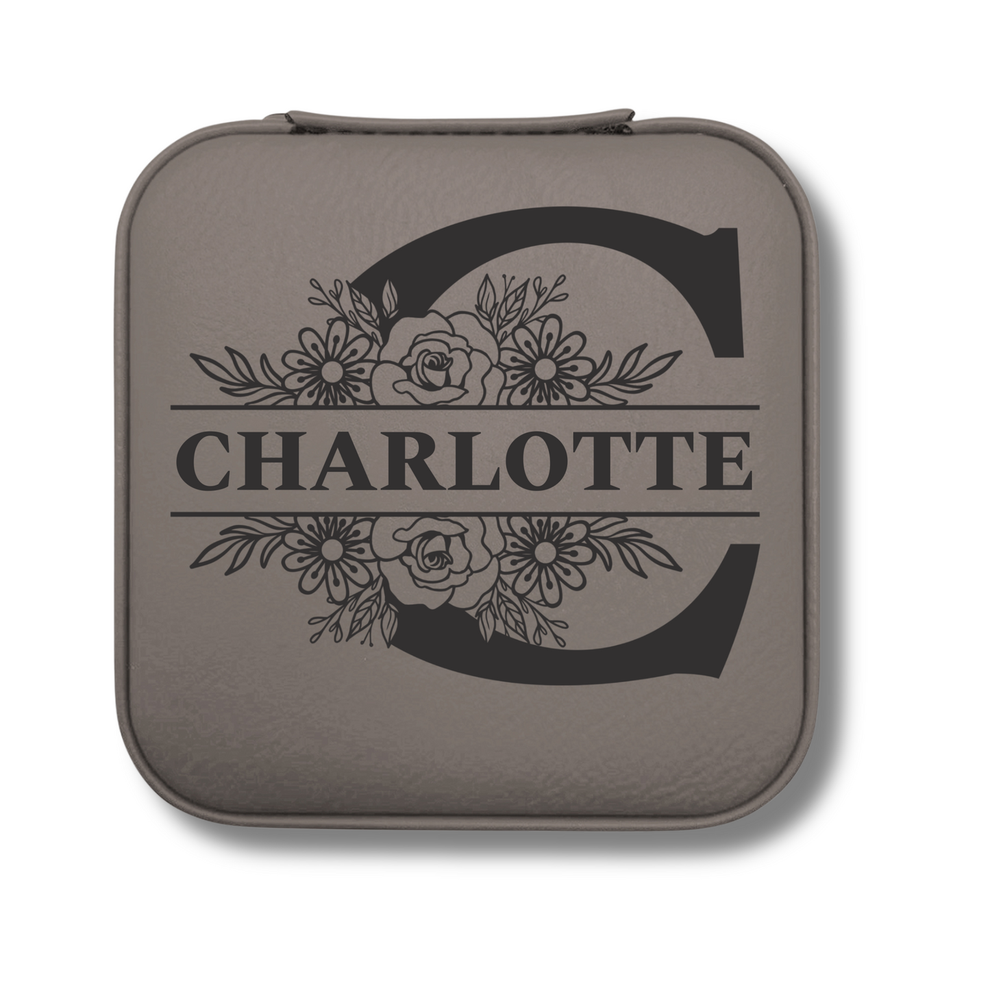 Floral Monogram Jewelry Case with Name Personalization - c409a25