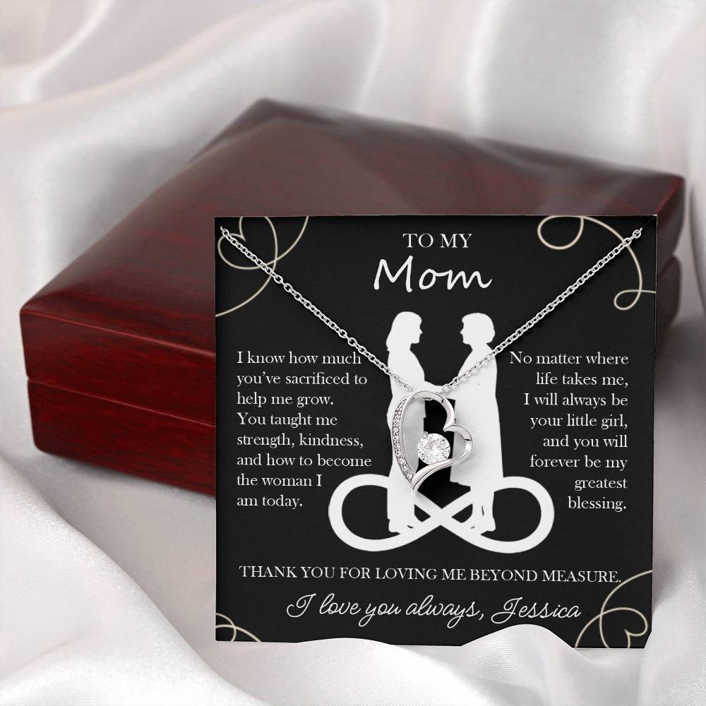To My Mom Custom Heart Necklace from Daughter - c543a25