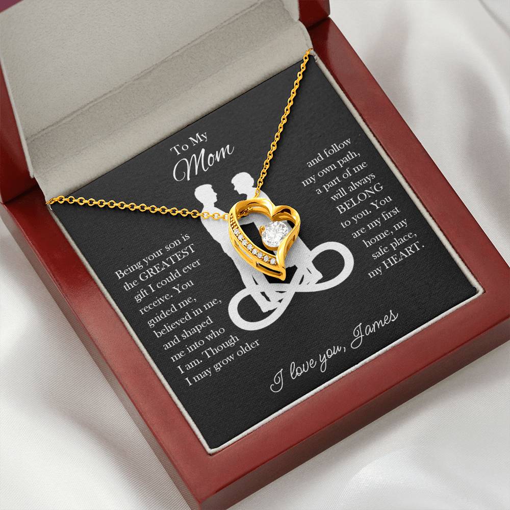 To My Mom Custom Heart Necklace - c538a25