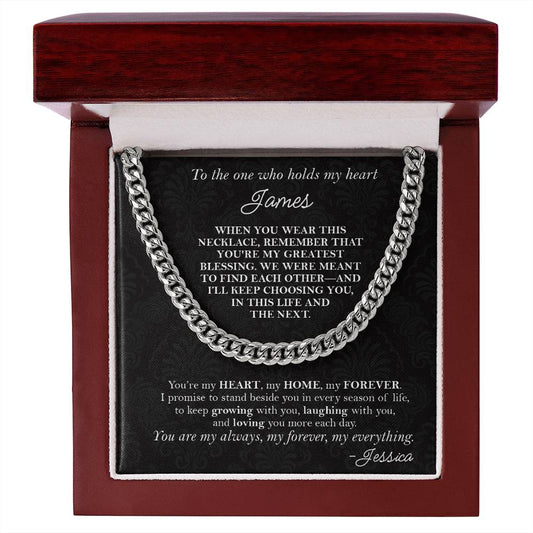To the One Who Holds My Heart - Husband Gift Necklace - c526a25