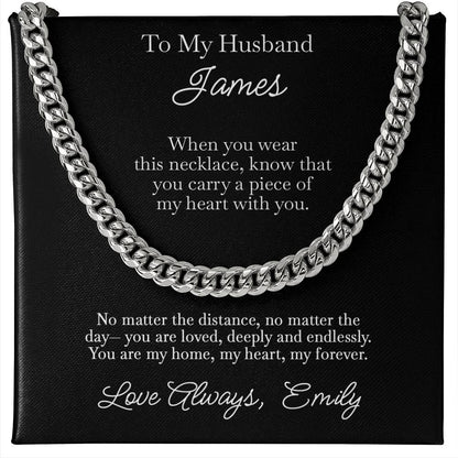 Carry My Heart - Personalized Husband Necklace Gift - c518a25
