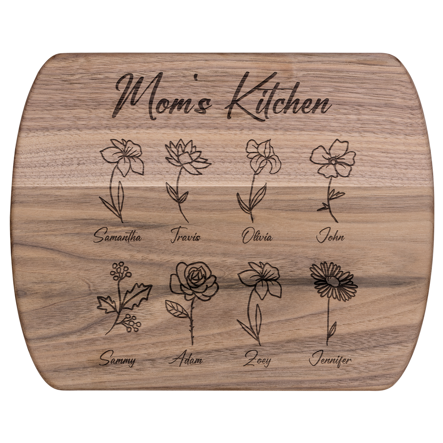 Custom Mom’s Kitchen Cutting Board with Kids' Names - c411a25
