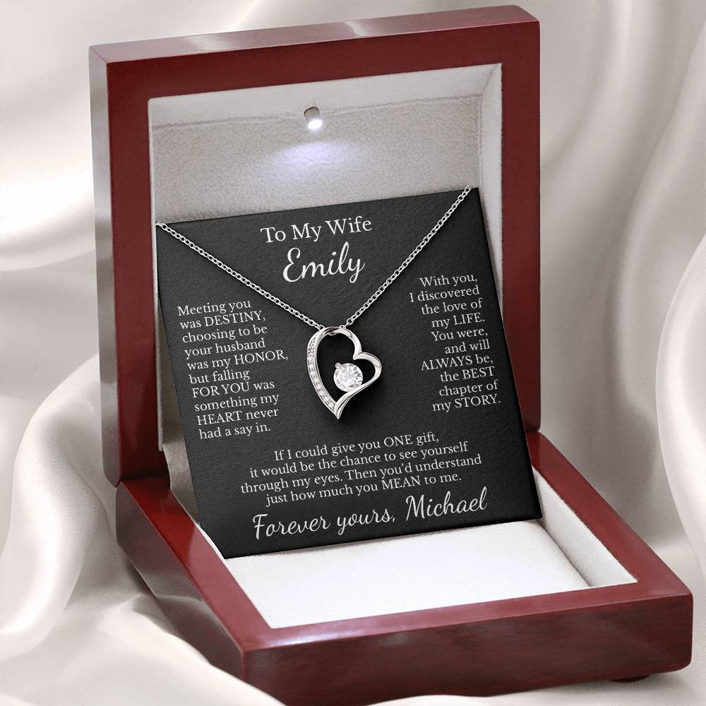To My Wife - Necklace with Destiny & Love Story Message - c482a25