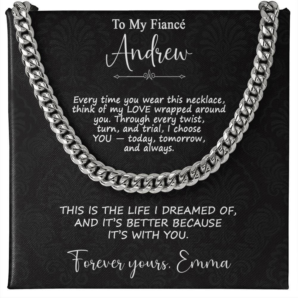 To My Fiancé - Personalized Necklace Gift for Him - c537a25