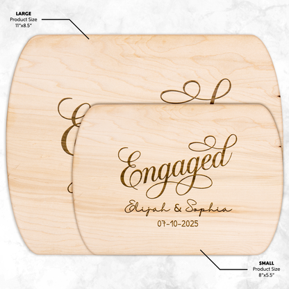 Custom Engaged Couple Name & Date Cutting Board - c417a25