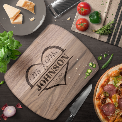 Mr & Mrs Custom Cutting Board - Wedding & Anniversary Gift - c422a25