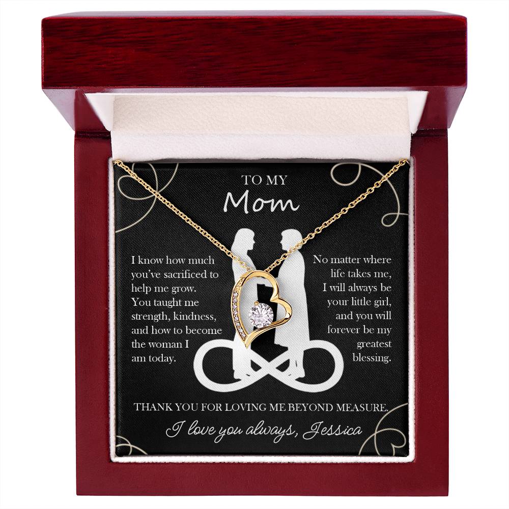 To My Mom Custom Heart Necklace from Daughter - c543a25