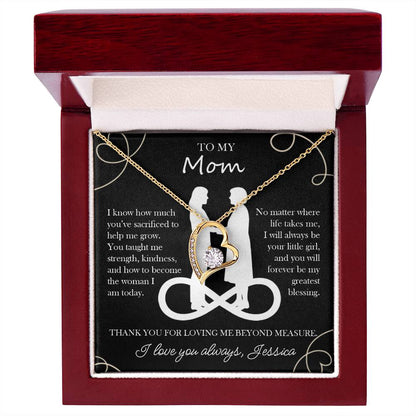 To My Mom Custom Heart Necklace from Daughter - c543a25