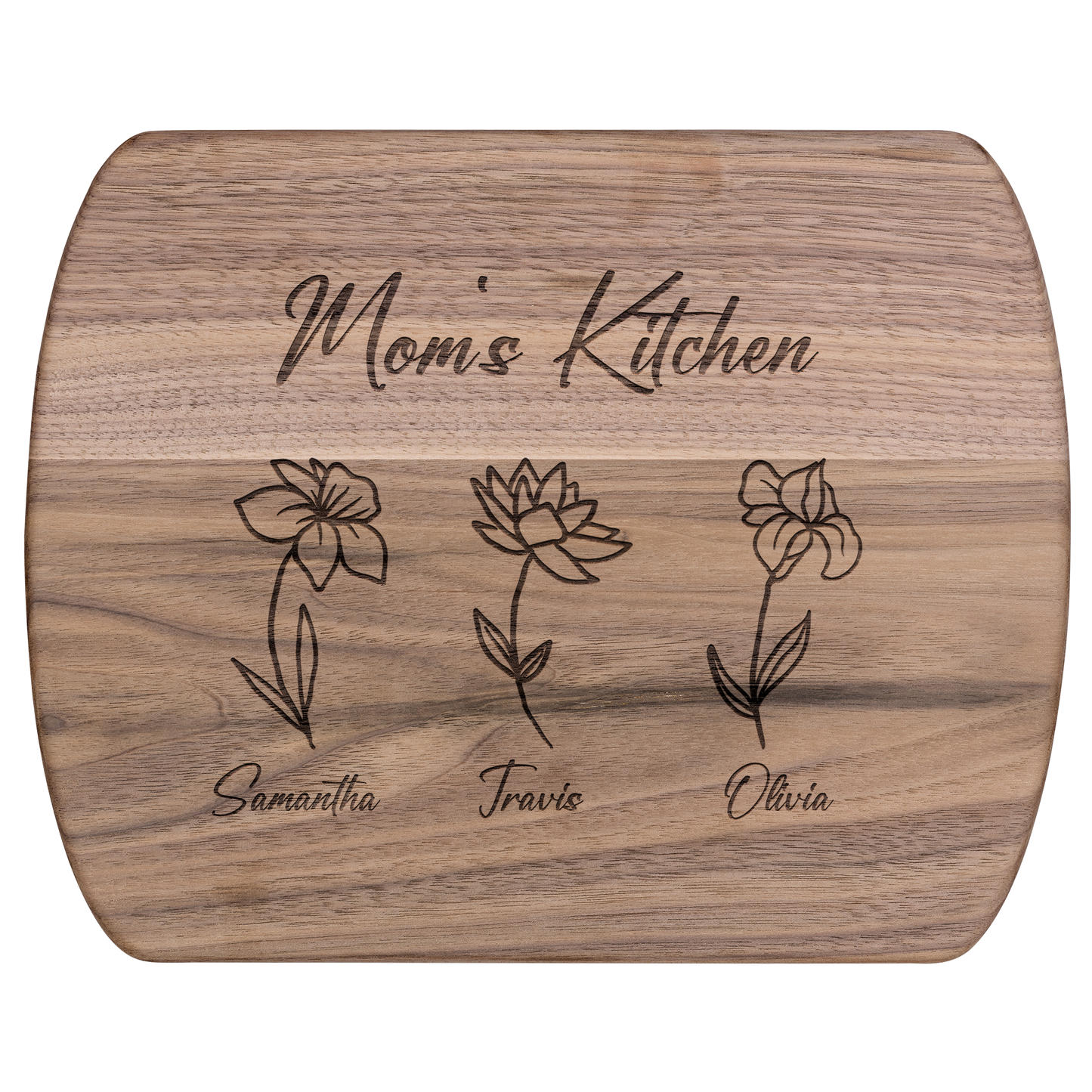 Custom Mom’s Kitchen Cutting Board with Kids' Names - c411a25