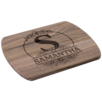 Personalized Floral Monogram Cutting Board with Name - c400a25