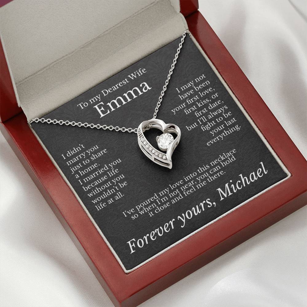 To My Dearest Wife - Necklace with Lasting Love Message - c485a25