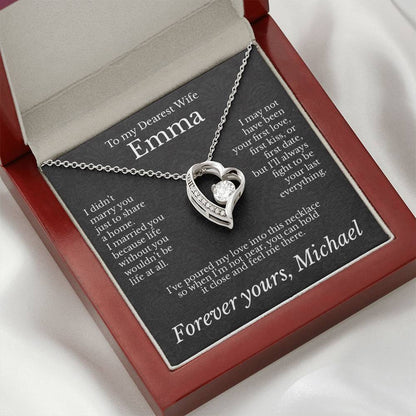 To My Dearest Wife - Necklace with Lasting Love Message - c485a25