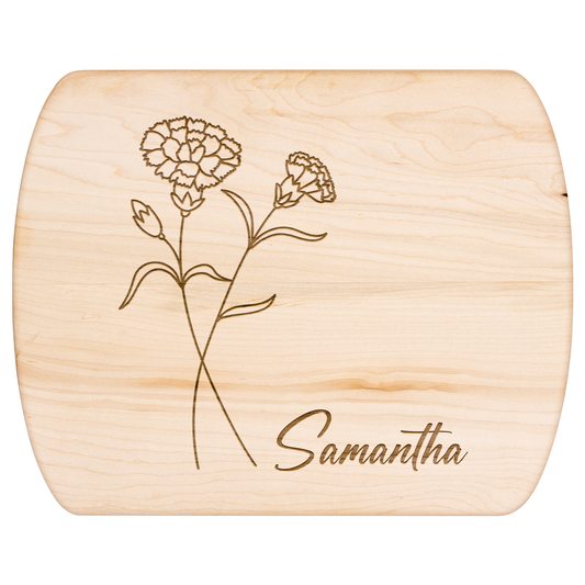 Birth Flower Cutting Board with Name - c404a25