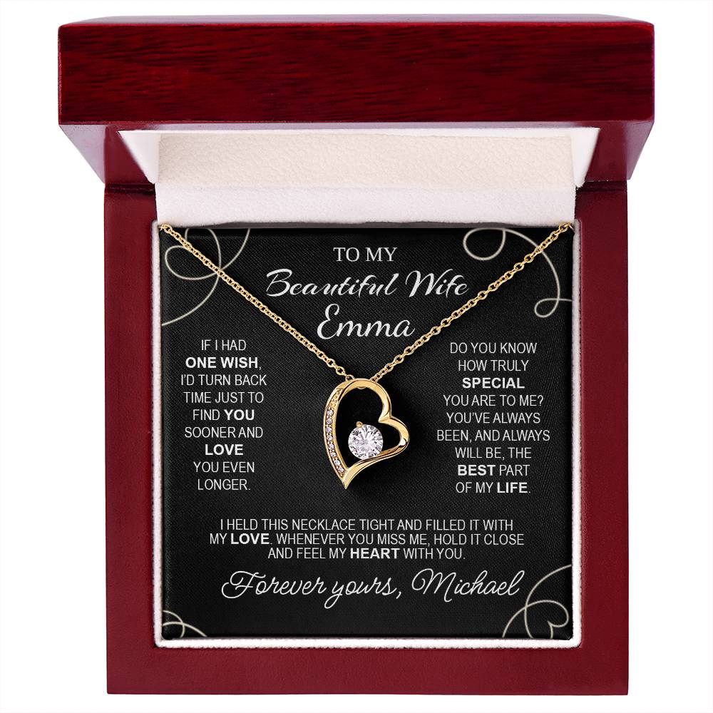 To My Beautiful Wife - Necklace with Timeless Love Message - c487a25
