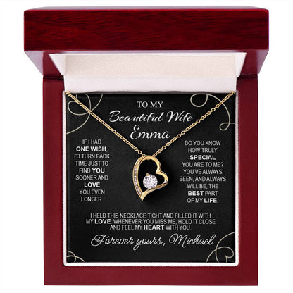 To My Beautiful Wife - Necklace with Timeless Love Message - c487a25