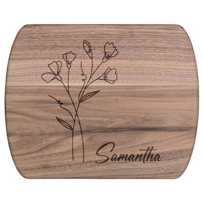 Custom Name Cutting Board with Birth Month Flower - c398a25