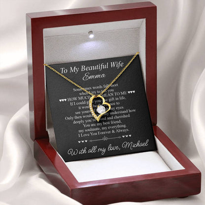 To My Beautiful Wife - Heart Necklace Gift for Her - c505a25