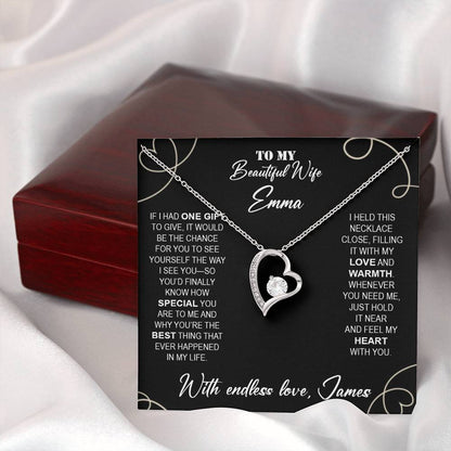 To My Beautiful Wife - Necklace with Warmth & Love Message - c491a25