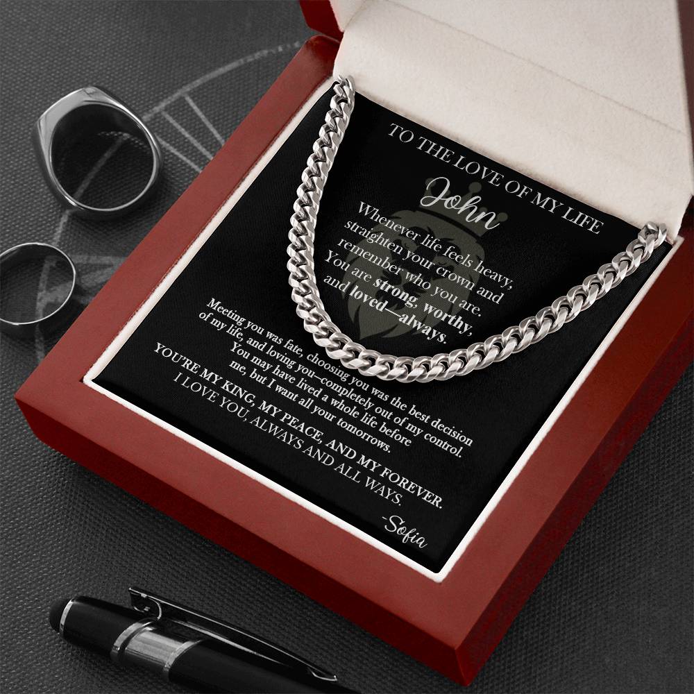 To My King - Personalized Husband Necklace Gift - c529a25