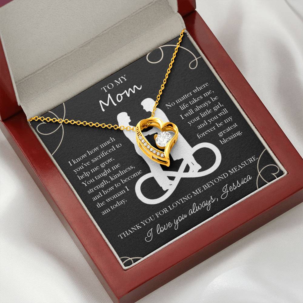 To My Mom Custom Heart Necklace from Daughter - c543a25