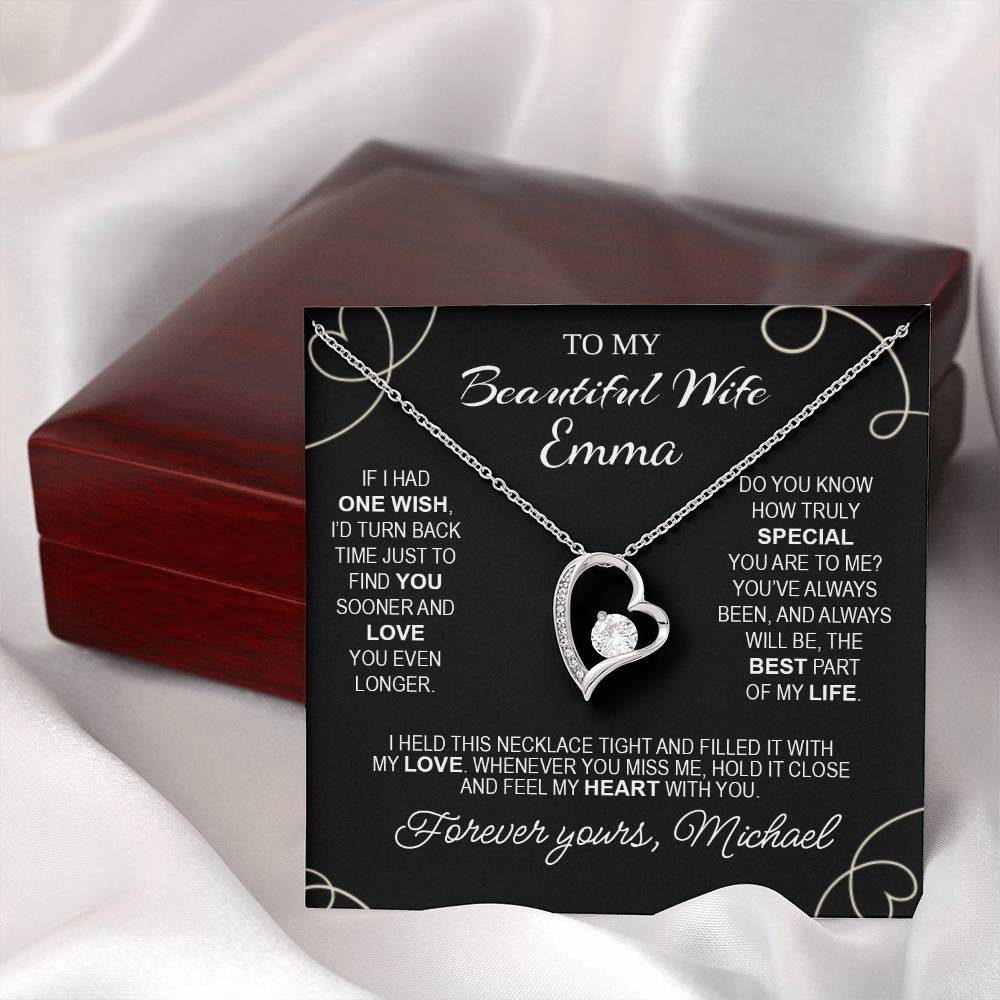To My Beautiful Wife - Necklace with Timeless Love Message - c487a25