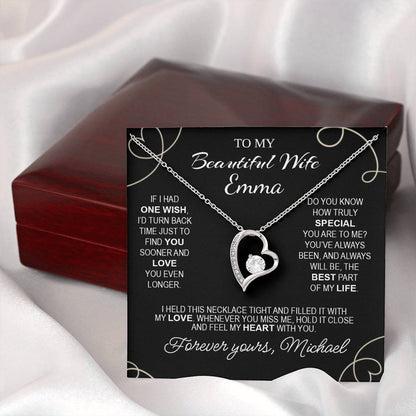 To My Beautiful Wife - Necklace with Timeless Love Message - c487a25