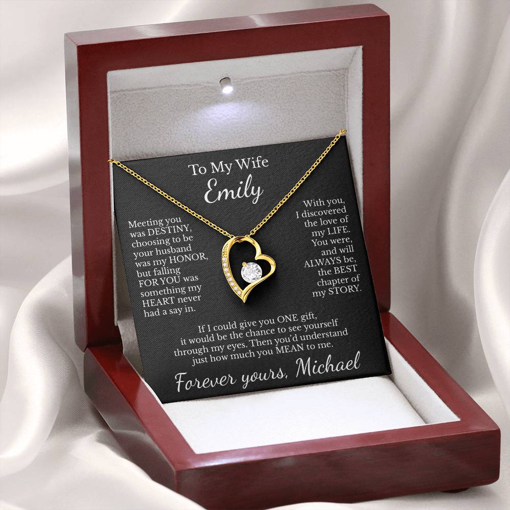 To My Wife - Necklace with Destiny & Love Story Message - c482a25