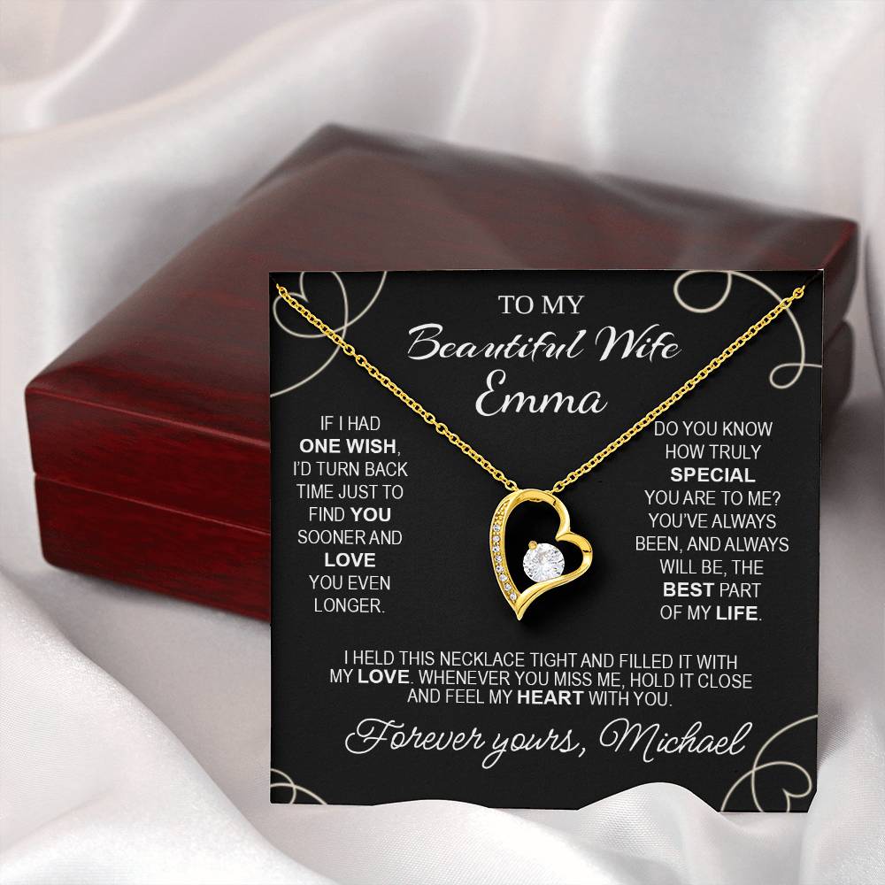 To My Beautiful Wife - Necklace with Timeless Love Message - c487a25