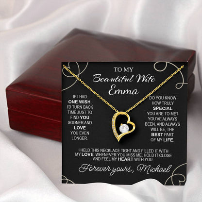 To My Beautiful Wife - Necklace with Timeless Love Message - c487a25