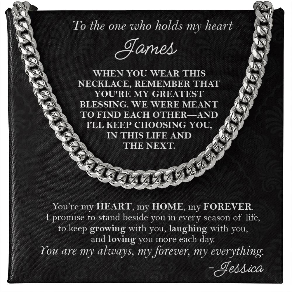 To the One Who Holds My Heart - Husband Gift Necklace - c526a25