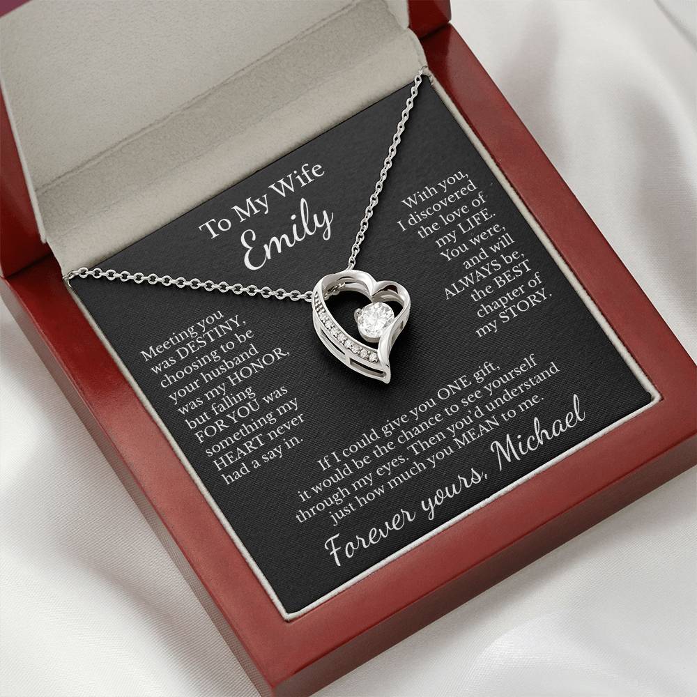To My Wife - Necklace with Destiny & Love Story Message - c482a25