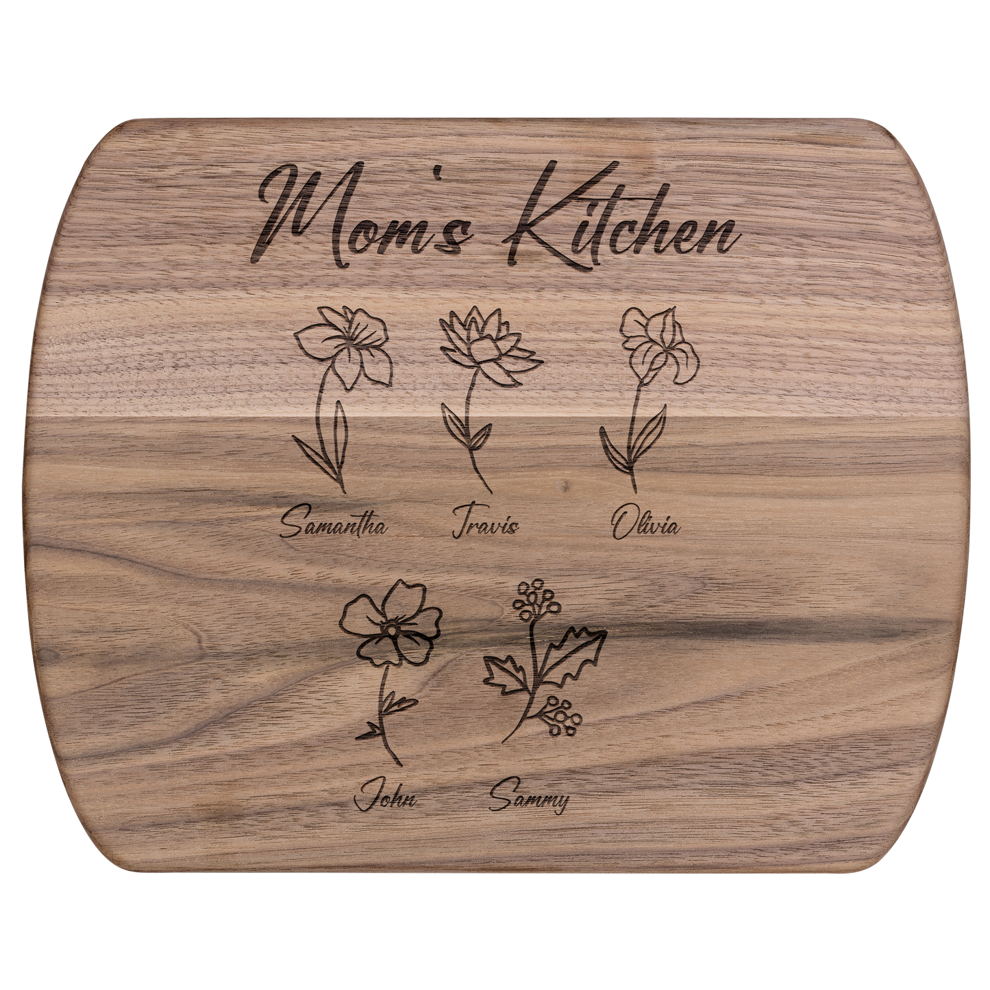 Custom Mom’s Kitchen Cutting Board with Kids' Names - c411a25