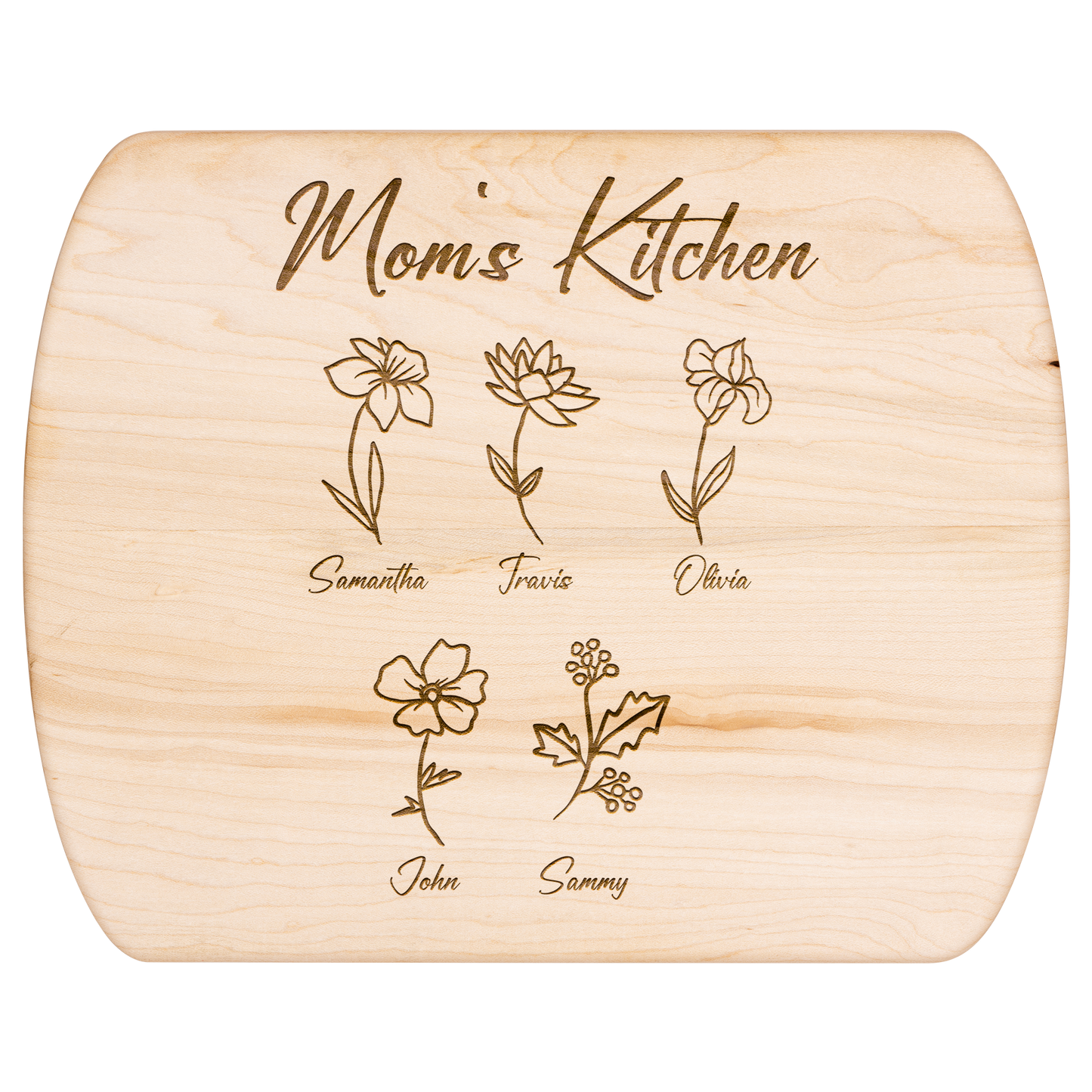 Custom Mom’s Kitchen Cutting Board with Kids' Names - c411a25