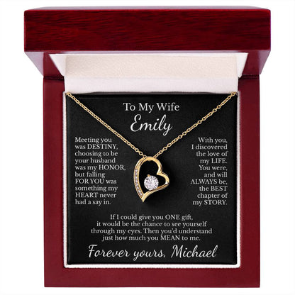 To My Wife - Necklace with Destiny & Love Story Message - c482a25