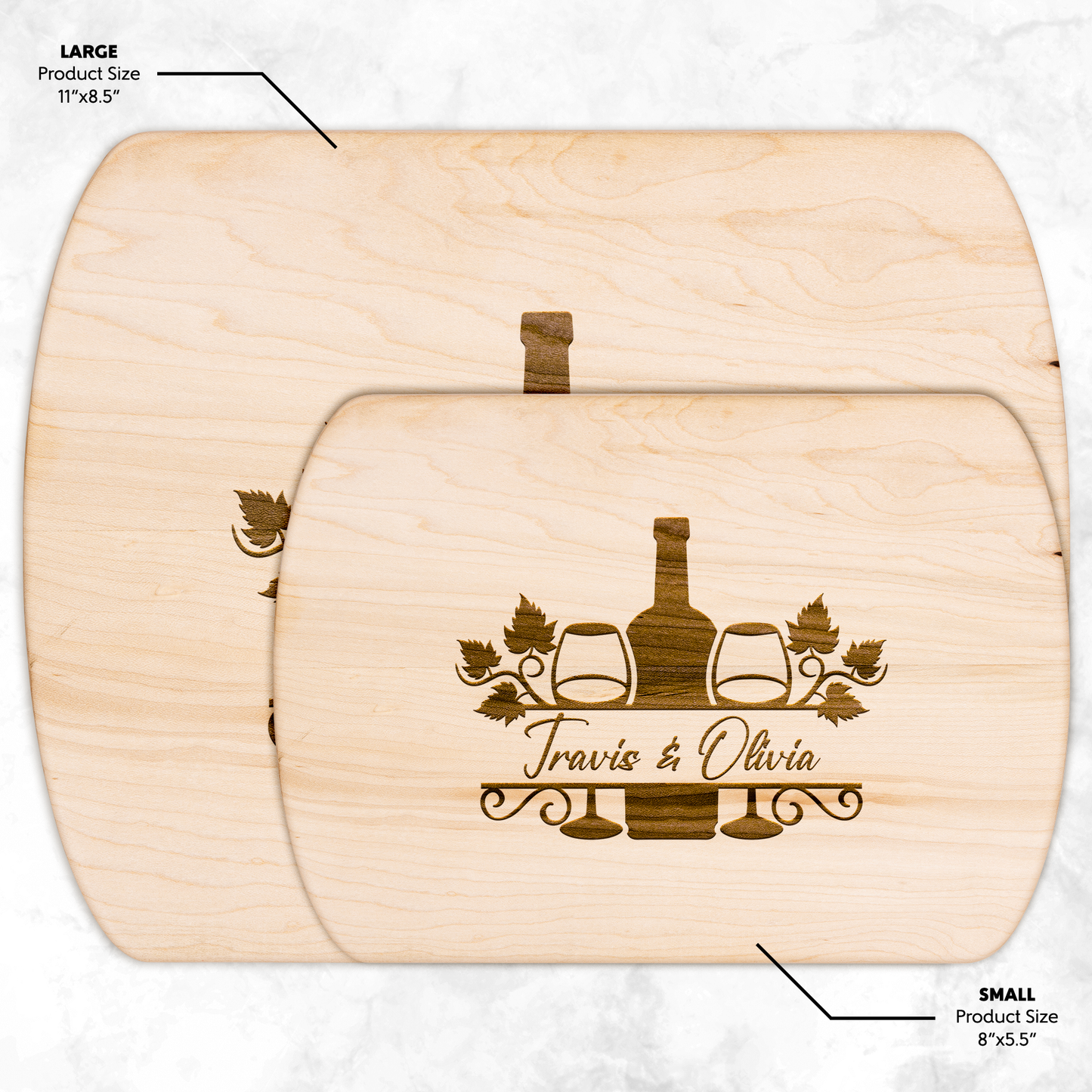 Custom Wine Bottle & Glasses Cutting Board with Names - c413a25