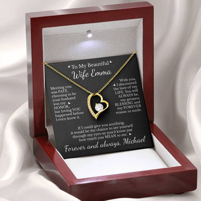 To My Beautiful Wife - Necklace with Blessing & Fate Message - c481a25