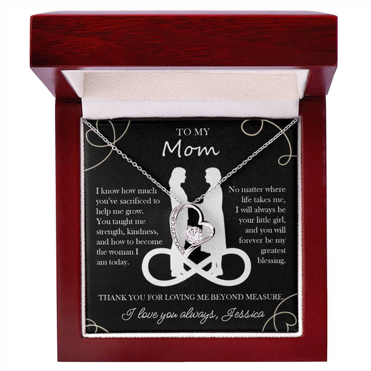 To My Mom Custom Heart Necklace from Daughter - c543a25