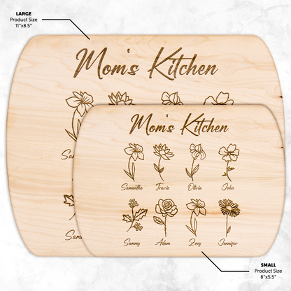 Custom Mom’s Kitchen Cutting Board with Kids' Names - c411a25