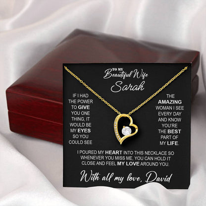 To My Beautiful Wife - Necklace with Deep Love & Vision Message - c483a25