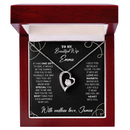 To My Beautiful Wife - Necklace with Warmth & Love Message - c491a25