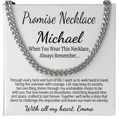 To My Fiancé Promise Necklace With Custom Message - c478a25